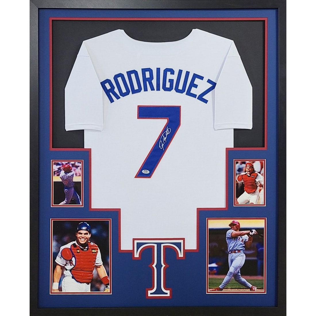Ivan Rodriguez Autographed Framed Jersey PSA/DNA Authentic Rangers Pudge: Ivan Rodriguez Autographed Framed Jersey PSA/DNA Authentic Rangers Pudge Celebrate the legacy of Ivan Rodriguez with this autographed framed white jersey. Known as 'Pudge,' Rodriguez's signature on th