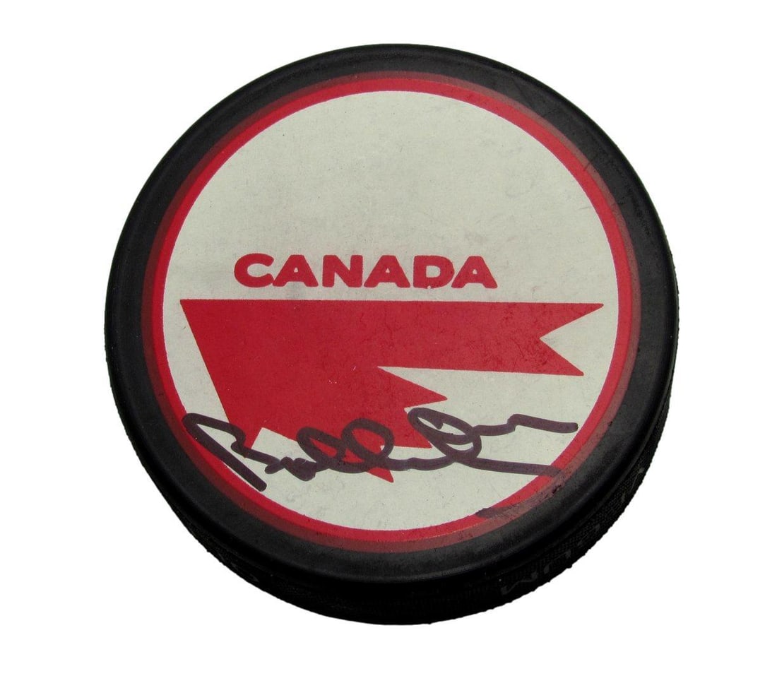 Bobby Orr HOF Signed Canada Hockey Puck Boston Bruins JSA Authenticated: Bobby Orr HOF Signed Canada Hockey Puck Boston Bruins JSA Authenticated This listing features a Bobby Orr Hall of Fame Autographed Canada Hockey Puck from the Boston Bruins. The puck is an original it