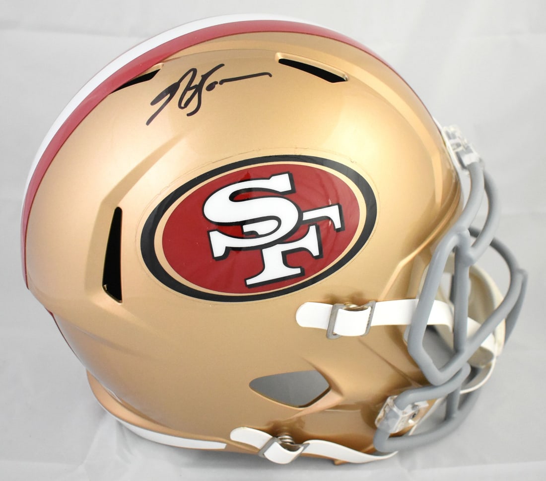 San Francisco 49ers Full Size Speed Helmet Signed by NaVorro Bowman Beckett Holo: San Francisco 49ers Full Size Speed Helmet Signed by NaVorro Bowman Beckett Holo This is a pre-owned San Francisco 49ers full-size Speed helmet autographed by NaVorro Bowman. The helmet is an original
