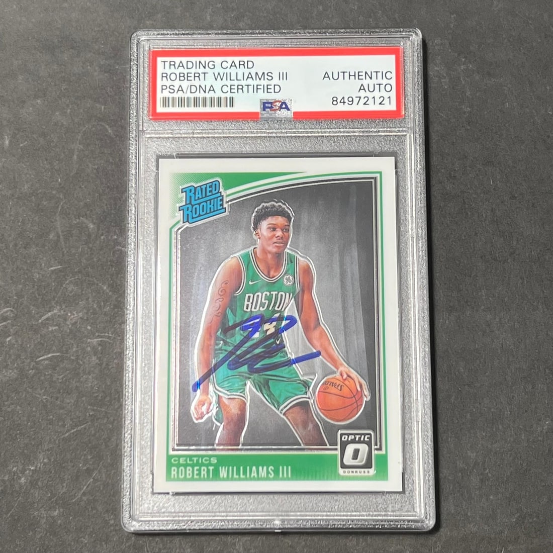 2018-19 Donruss Rated Rookie #167 Robert Williams III Signed Card PSA/DNA: 2018-19 Donruss Rated Rookie #167 Robert Williams III Signed Card PSA/DNA This 2018-19 Donruss Rated Rookie #167 card features the autograph of Robert Williams III, making it a must-have for collector