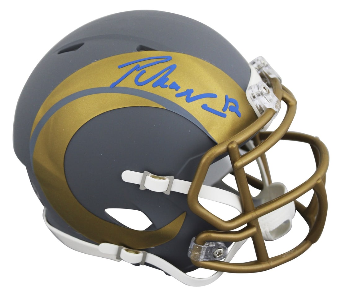 Puka Nacua Signed Los Angeles Rams Slate Speed Mini Helmet Fanatics Authentic (1 of 2)