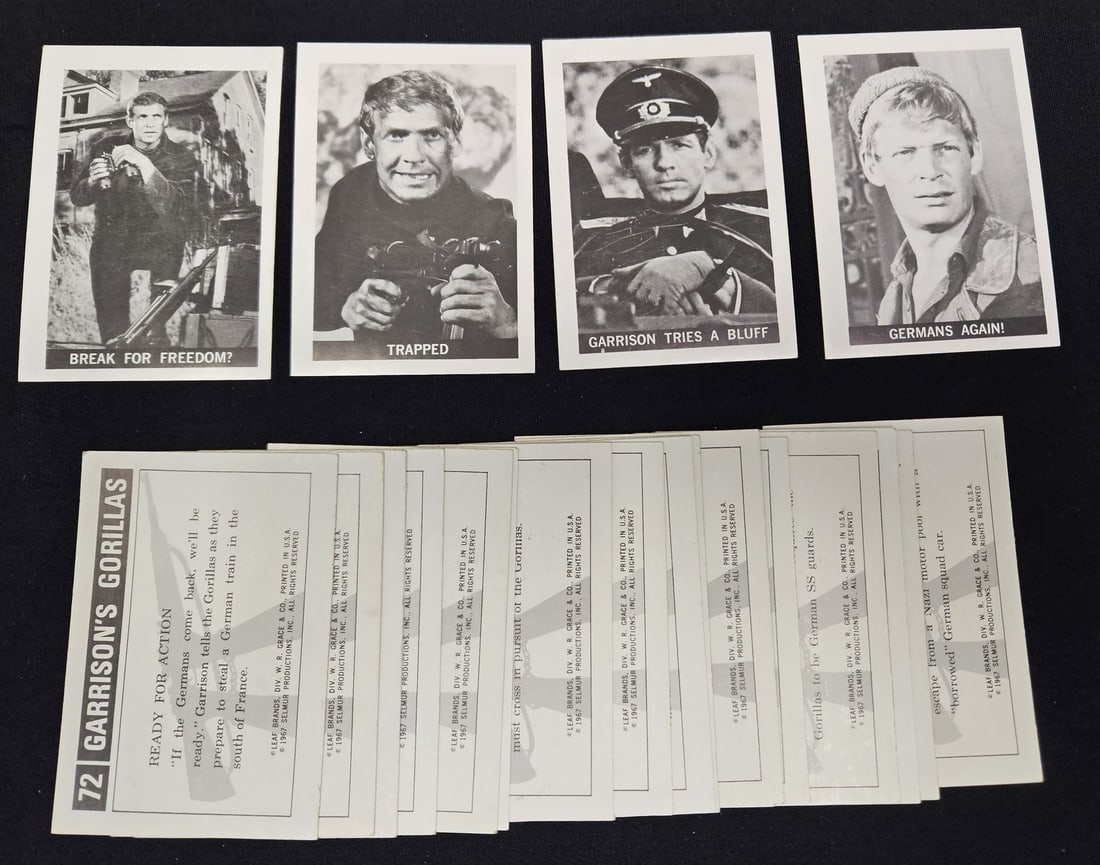 Complete 72-Card 1967 Garrison's Gorillas Leaf Trading Card Set (1 of 4)