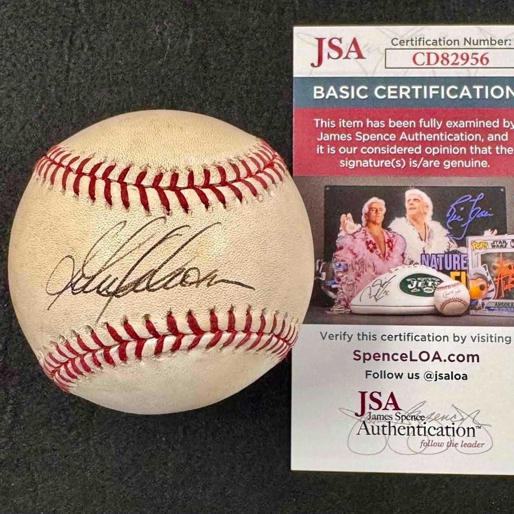 Signed Game Used Baseball Garret Anderson JSA COA MLB Authentication (1 of 4)