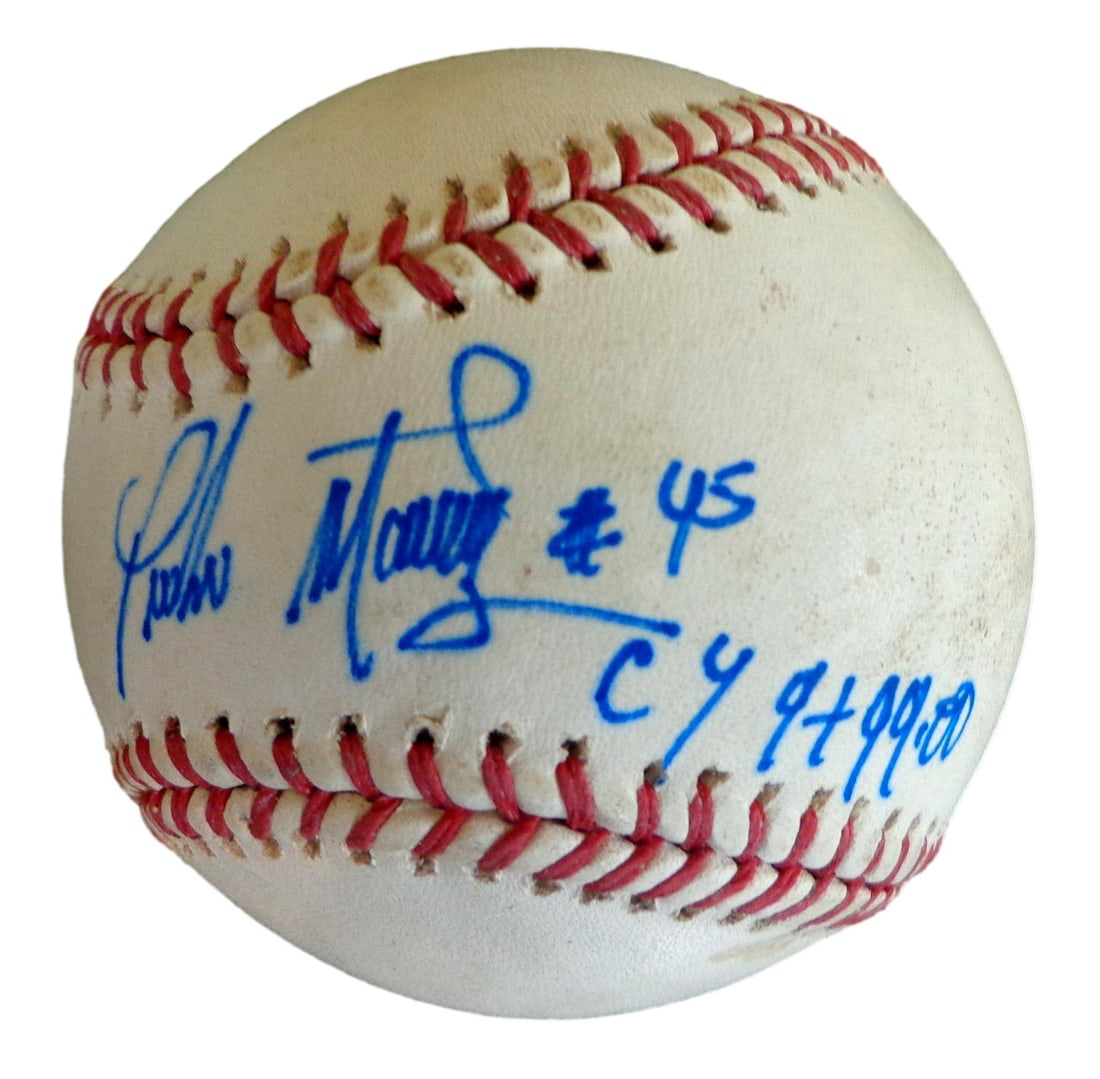 OML Baseball Signed and Inscribed by Pedro Martinez HOF JSA Boston Red Sox (1 of 3)