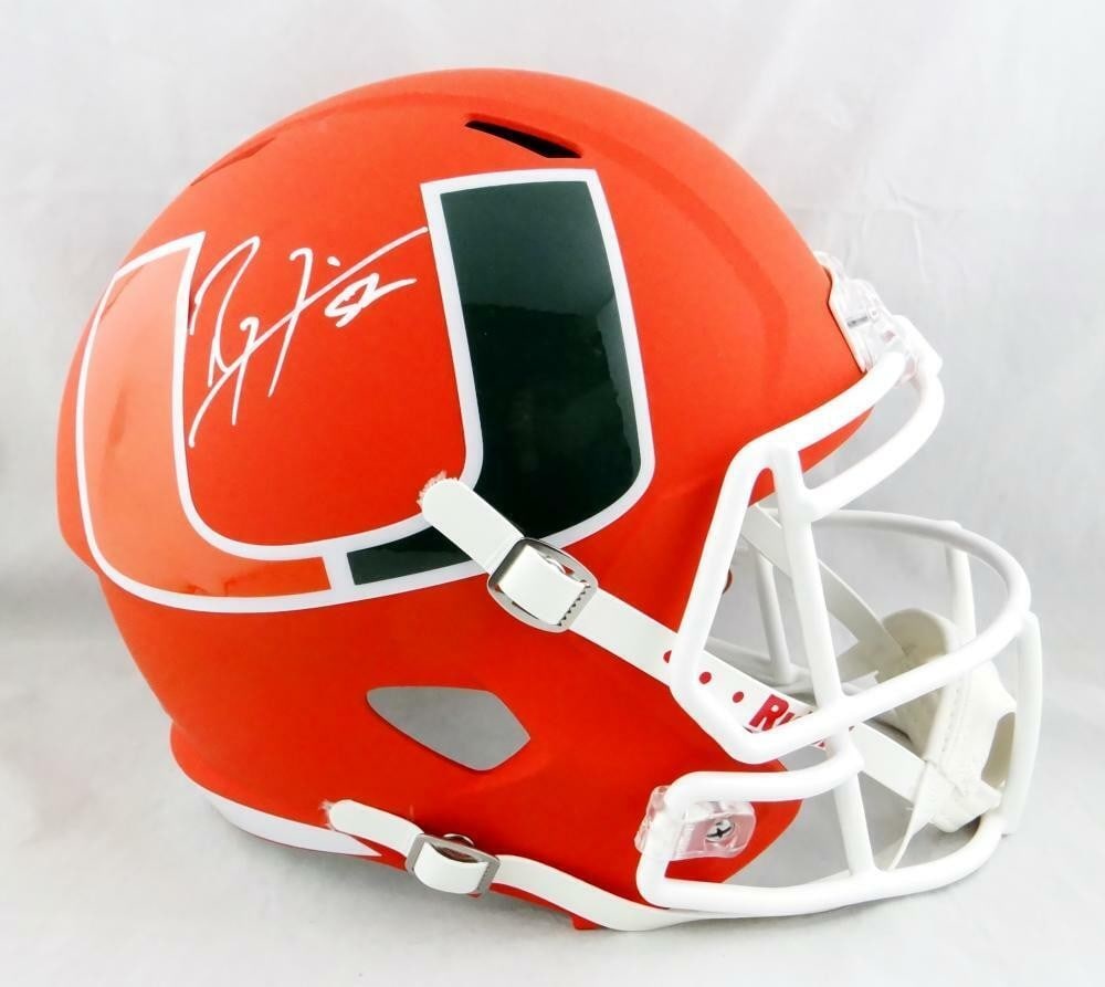 Miami Hurricanes Full Size AMP Speed Helmet Signed by Ray Lewis Beckett Authenticated: Miami Hurricanes Full Size AMP Speed Helmet Signed by Ray Lewis Beckett Authenticated This is a pre-owned Miami Hurricanes full-size AMP Speed helmet autographed by Ray Lewis. The helmet comes with Be