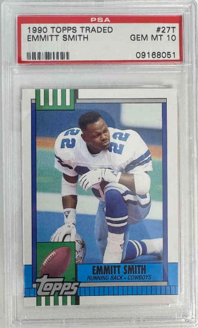 1990 Topps Traded Emmitt Smith Rookie Card PSA 10 Gem Mint Dallas Cowboys (1 of 2)