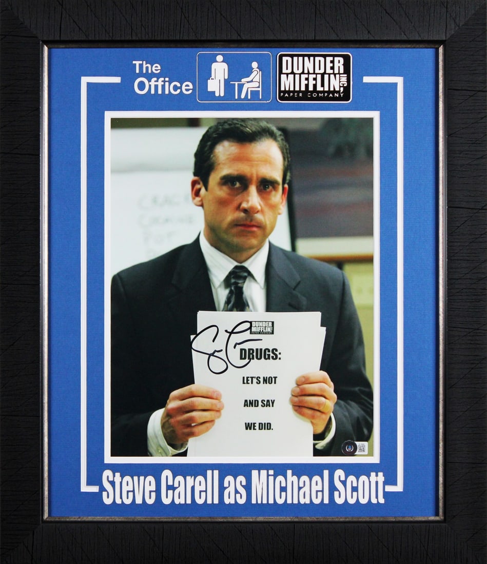 Framed 11x14 Steve Carell autograph from The Office Beckett BAS (1 of 2)