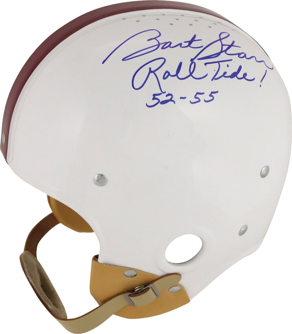 Bart Starr Signed Alabama Helmet with PSA Authentication Roll Tide!: Bart Starr Signed Alabama Helmet with PSA Authentication Roll Tide! Celebrate the legacy of Hall of Fame quarterback Bart Starr with this authentic Alabama Crimson Tide helmet. This full-size suspensi