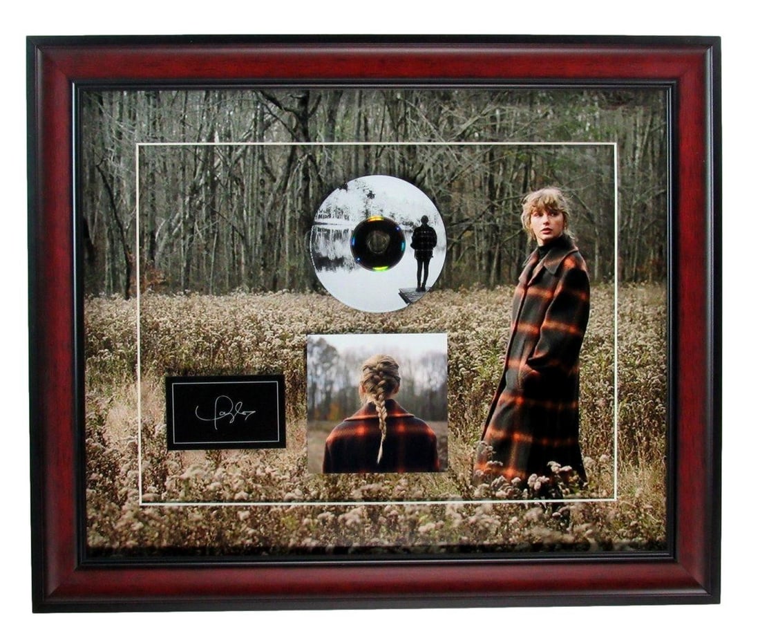 Framed Evermore CD Collage with Taylor Swift Replica Signature Laser Etched (1 of 2)