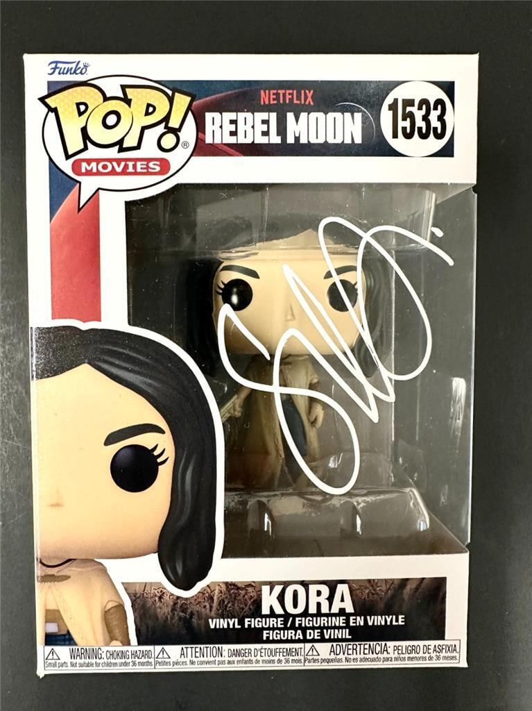 Funko Pop Rebel Moon Kora Figure Signed by Sofia Boutella Beckett Authenticated: Funko Pop Rebel Moon Kora Figure Signed by Sofia Boutella Beckett Authenticated This Funko Pop! collectible features Kora from Rebel Moon and is personally autographed by Sofia Boutella. The signature