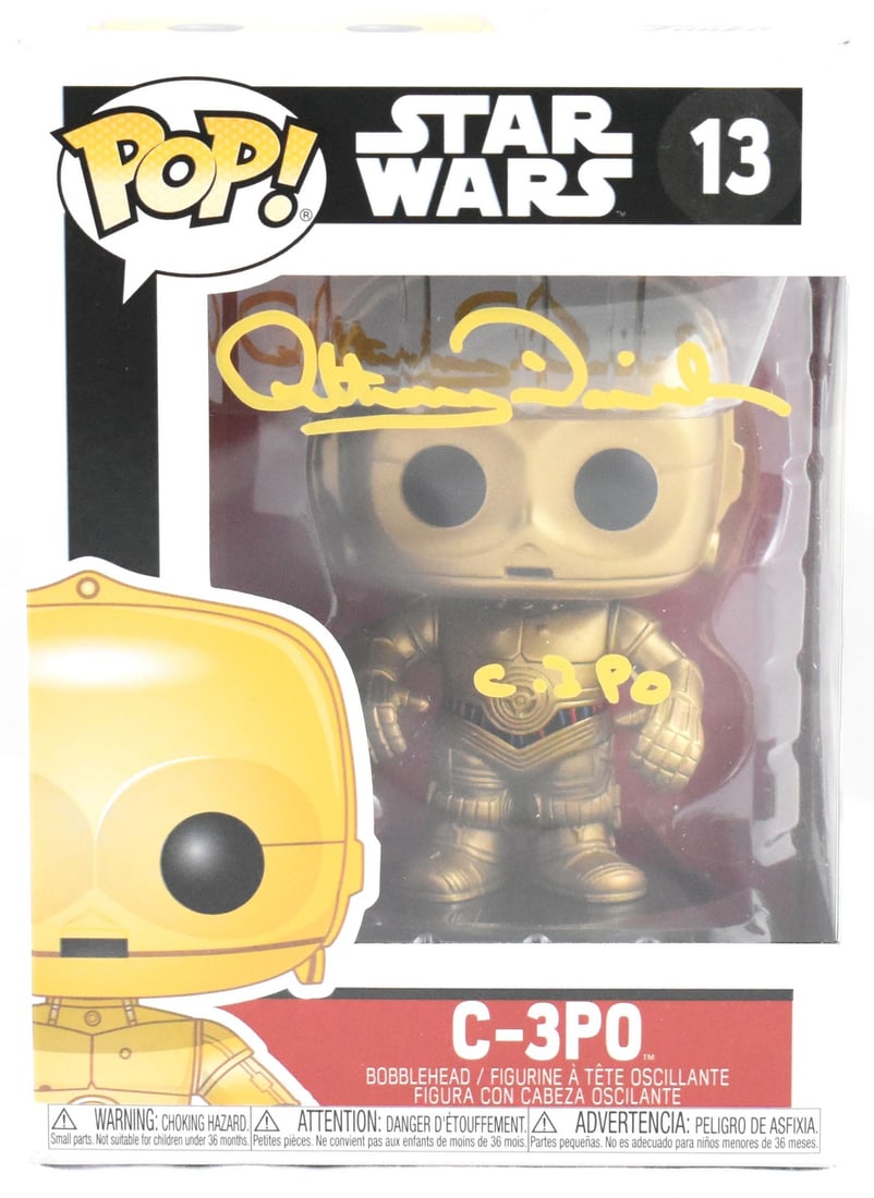 Signed C-3PO Funko Pop 13 Beckett Hologram Authenticated Star Wars: Signed C-3PO Funko Pop 13 Beckett Hologram Authenticated Star Wars This collectible Funko Pop! figure features C-3PO from Star Wars and has been autographed by Anthony Daniels. It is from the Funko Po