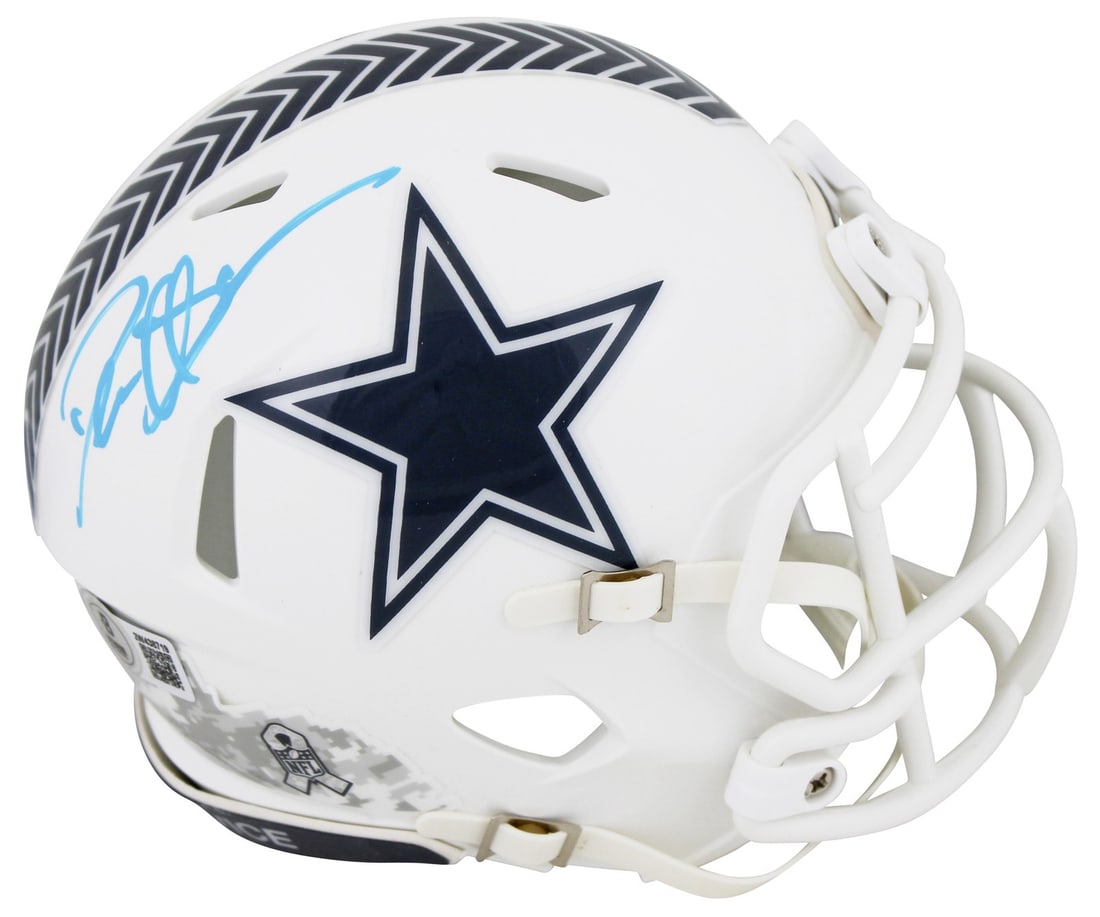 Deion Sanders Autographed Dallas Cowboys Salute To Service III Mini Helmet BAS Witnessed (1 of 2)