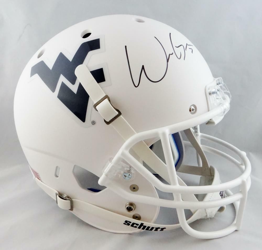 Autographed West Virginia White Full Size Schutt Helmet JSA Authenticated Will Grier (1 of 6)