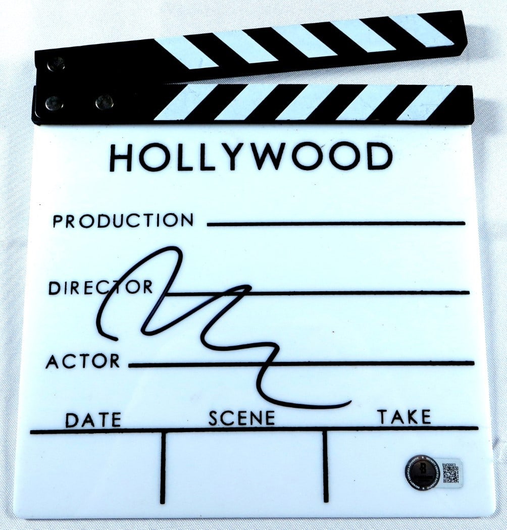 Movie Clapper Signed by Director Michael Mann with Beckett Authentication: Movie Clapper Signed by Director Michael Mann with Beckett Authentication This is a movie clapper autographed by renowned director Michael Mann. The item is authenticated by Beckett Authentication, en