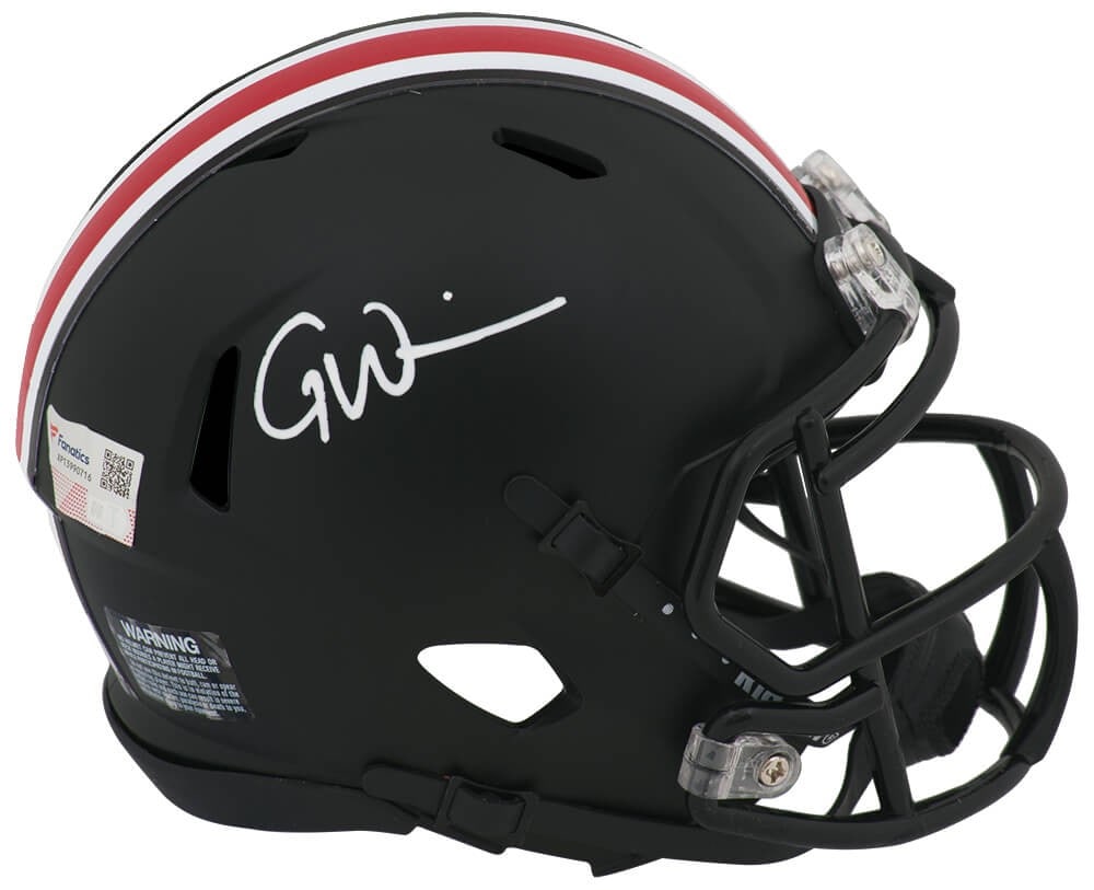 Garrett Wilson Signed Ohio State Mini Helmet with Fanatics Auth (1 of 1)