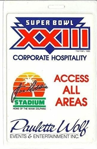 Super Bowl XXIII 1988 Original Press Pass Bengals Versus 49ers NFL Memorabilia (1 of 1)