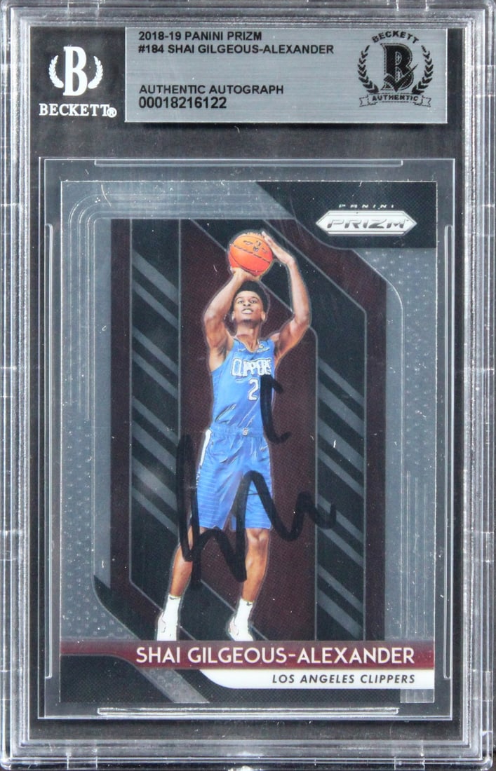 Shai Gilgeous-Alexander Autographed 2018 Prizm Rookie Card Beckett Authenticated (1 of 2)
