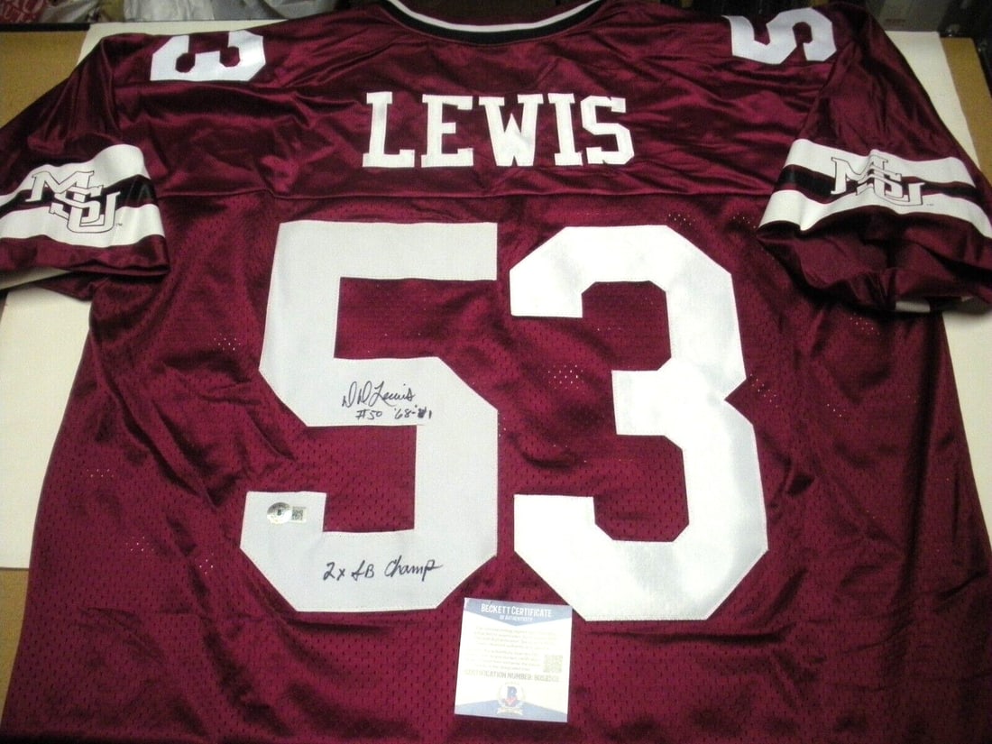 Nike Mississippi State Football Jersey Signed by DD Lewis Beckett COA: Nike Mississippi State Football Jersey Signed by DD Lewis Beckett COA This official licensed Nike jersey is signed by DD Lewis and comes with a Beckett Certificate of Authenticity (COA). It represents