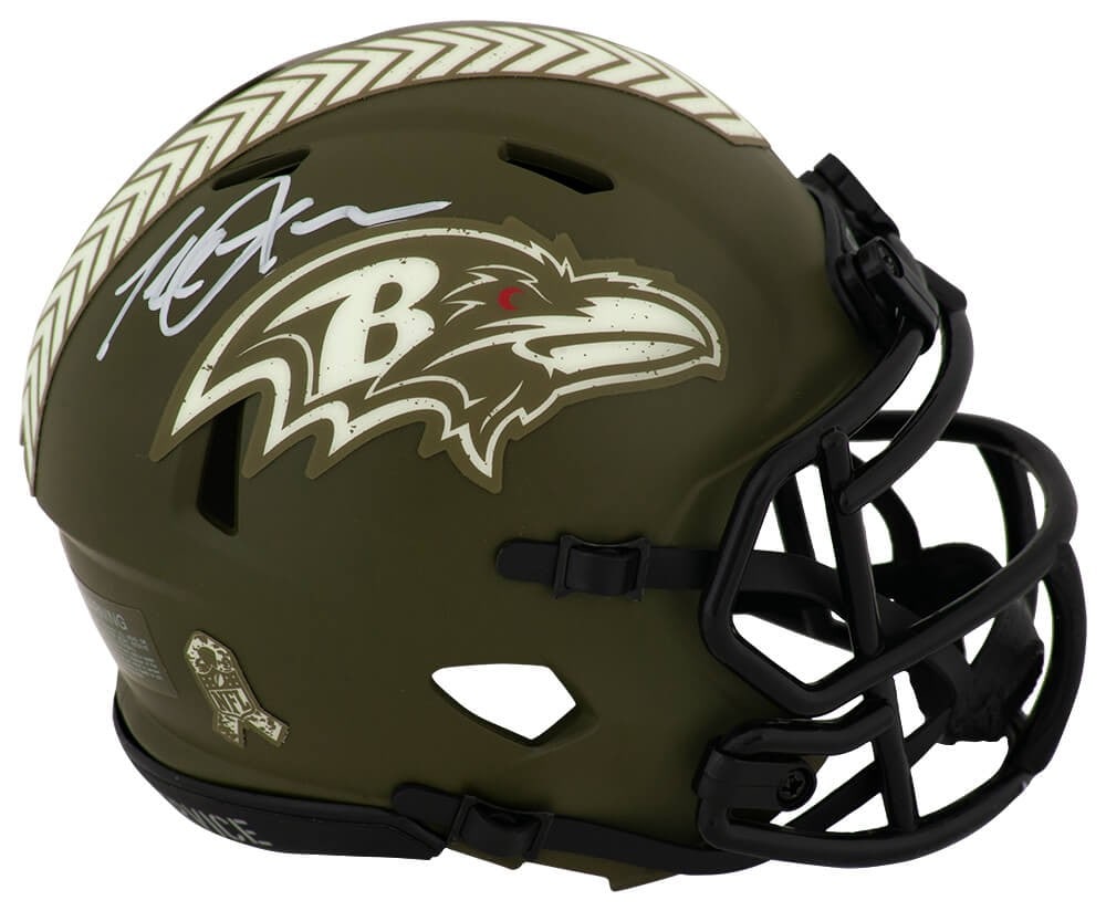 Terrell Suggs Signed Ravens SALUTE Riddell Mini Helmet with COA (1 of 1)