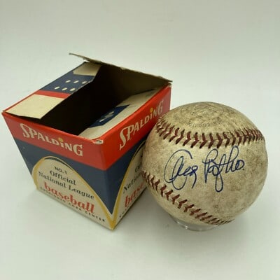 Andy Pafko Signed 1960 Game Used Baseball Milwaukee Braves JSA COA (1 of 10)
