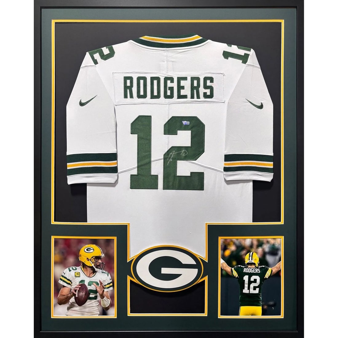 Framed Aaron Rodgers Autographed Jersey With Steiner Authentication Green Bay Packers (1 of 2)
