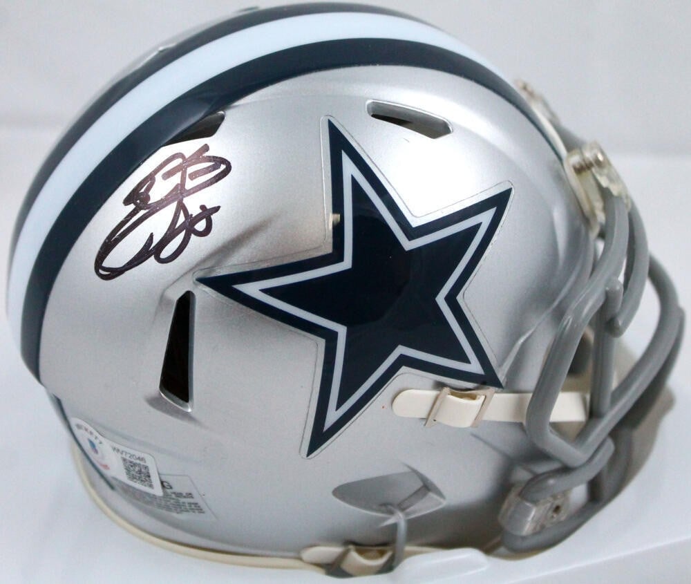 Dallas Cowboys Speed Mini Helmet Signed by Emmitt Smith Beckett Authenticated: Dallas Cowboys Speed Mini Helmet Signed by Emmitt Smith Beckett Authenticated This is a Dallas Cowboys Speed mini helmet autographed by Emmitt Smith. The autograph is authenticated by Beckett and feat