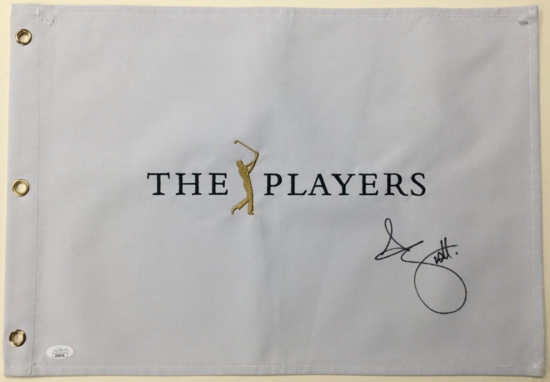 Adam Scott Autographed The Players White Flag JSA Authenticated: Adam Scott Autographed The Players White Flag JSA Authenticated This is an official white pin flag from The Players tournament, expertly signed by PGA star Adam Scott. The autograph is authenticated b