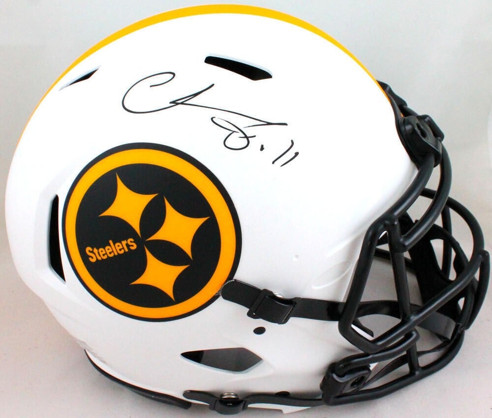 Chase Claypool Signed Steelers Lunar Authentic Full Size Helmet Beckett Authenticated: Chase Claypool Signed Steelers Lunar Authentic Full Size Helmet Beckett Authenticated This is an original autographed full-size helmet of Chase Claypool, a wide receiver for the Pittsburgh Steelers. T
