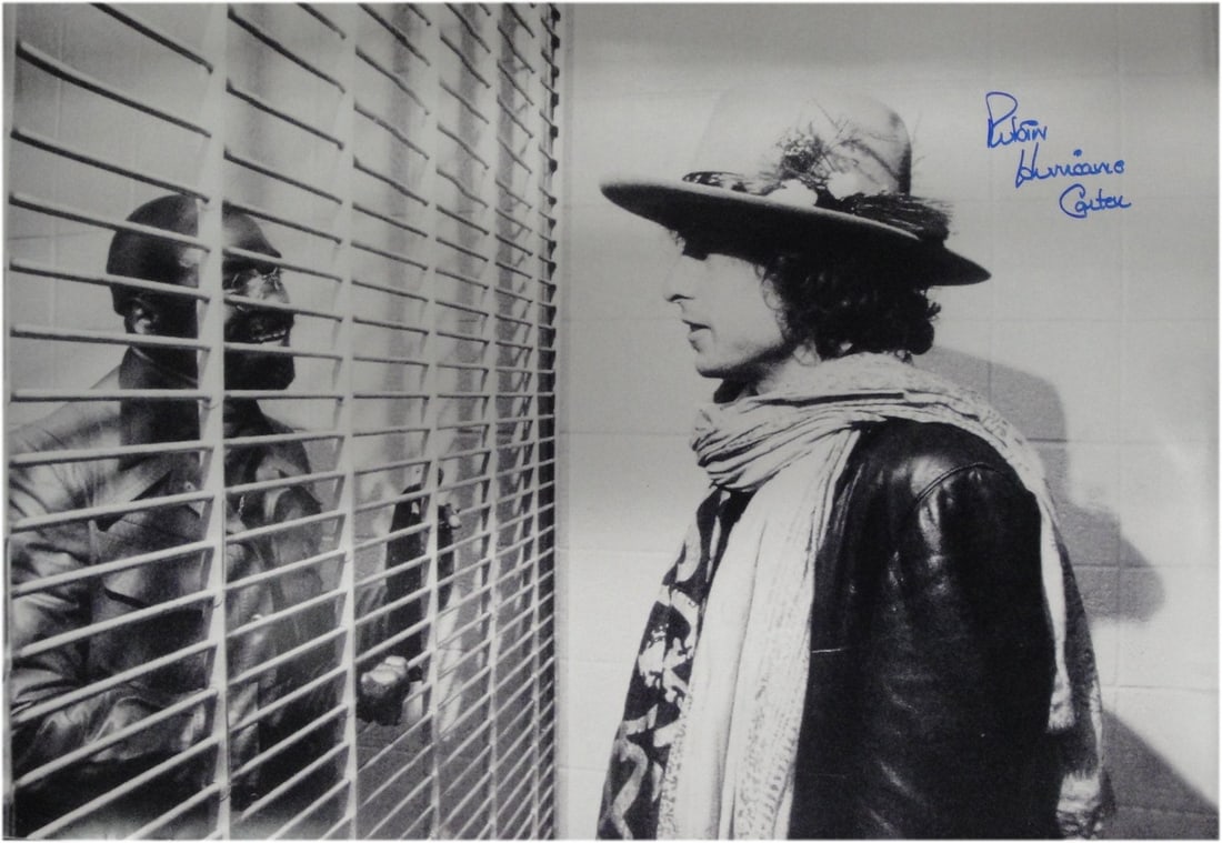 24x36 Signed Boxing Photo Rubin Hurricane Carter with Bob Dylan (1 of 4)