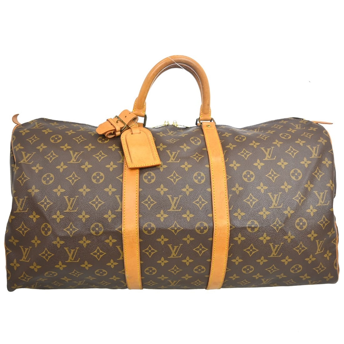 Louis Vuitton Keepall 55 Monogram Canvas XL Brown Travel Duffel Bag M41424: Louis Vuitton Keepall 55 Monogram Canvas XL Brown Travel Duffel Bag M41424 The Louis Vuitton Monogram Keepall 55 is an extra-large travel duffle bag crafted from the brand's signature monogram canvas 