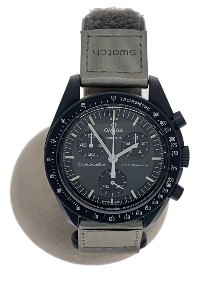 Omega x Swatch Mercury Quartz Men's Wristwatch Gray: Omega x Swatch Mercury Quartz Men's Wristwatch Gray This OMEGAxSWATCH Mission to Mercury quartz men's wristwatch features a gray case and dial, designed with Swiss craftsmanship. The watch is pre-owne