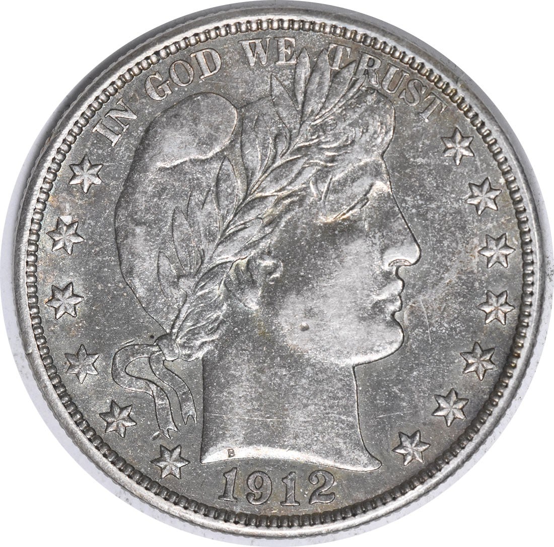 1912-D Barber Silver Half Dollar 50C AU Uncertified Coin: 1912-D Barber Silver Half Dollar 50C AU Uncertified Coin This 1912-D Barber Silver Half Dollar is a beautifully circulated coin that showcases the classic design by Charles E. Barber. Struck at the De