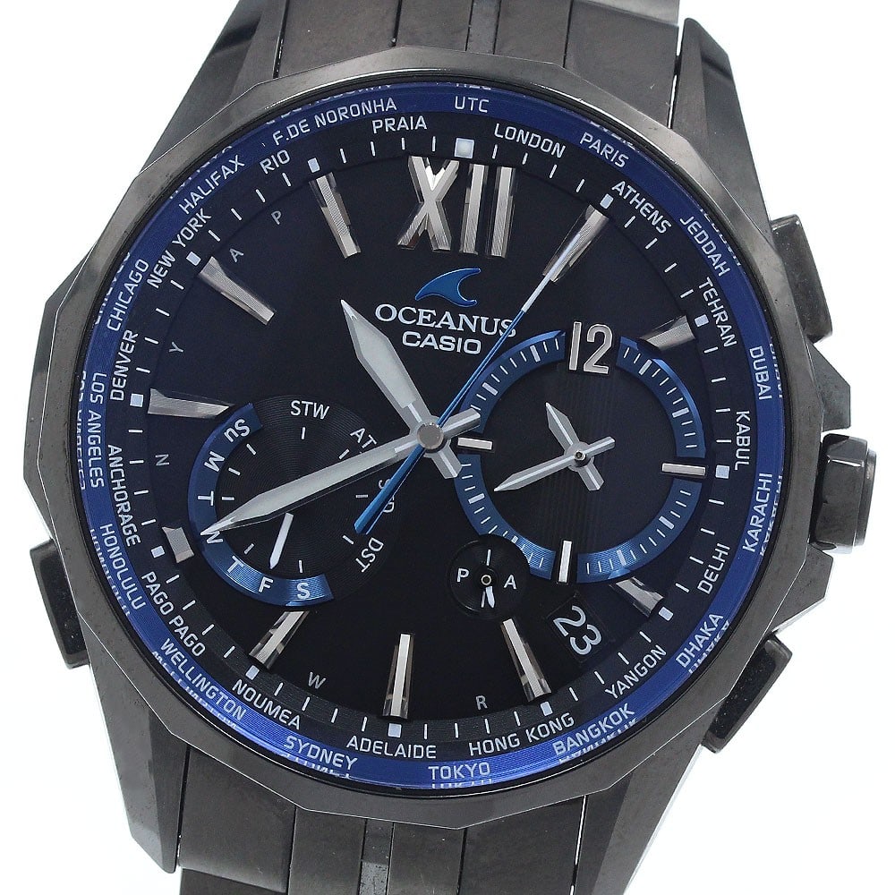 Casio Oceanus Manta Titanium Solar Radio Watch OCW-S3400B-1AJF: Casio Oceanus Manta Titanium Solar Radio Watch OCW-S3400B-1AJF This Casio Oceanus Manta OCW-S3400B-1AJF is a men's wristwatch crafted in Japan. Featuring a titanium case and band, it offers both durab