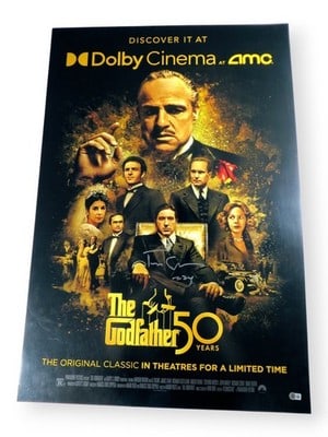 Francis Ford Coppola signed The Godfather 50 Years 27X40 poster BAS: Francis Ford Coppola signed The Godfather 50 Years 27X40 poster BAS This 27x40 poster commemorates the 50th anniversary of The Godfather and features the autograph of Francis Ford Coppola. The poster 