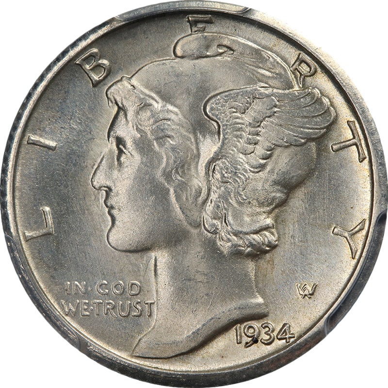 PCGS MS65 FB 1934-D Mercury Dime Silver Coin Uncirculated: PCGS MS65 FB 1934-D Mercury Dime Silver Coin Uncirculated This original 1934-D Mercury Dime is graded PCGS MS65 FB, featuring exceptional eye appeal, lustrous surfaces, and a strong strike. The coin d