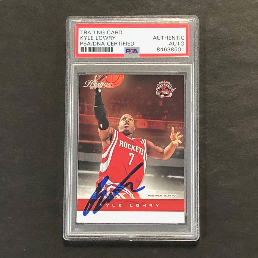 2012-13 Panini Prestige #94 Kyle Lowry Signed Card PSA/DNA Raptors: 2012-13 Panini Prestige #94 Kyle Lowry Signed Card PSA/DNA Raptors This is a 2012-13 Panini Prestige #94 trading card featuring a bold autograph from Kyle Lowry. The signature has been authenticated b