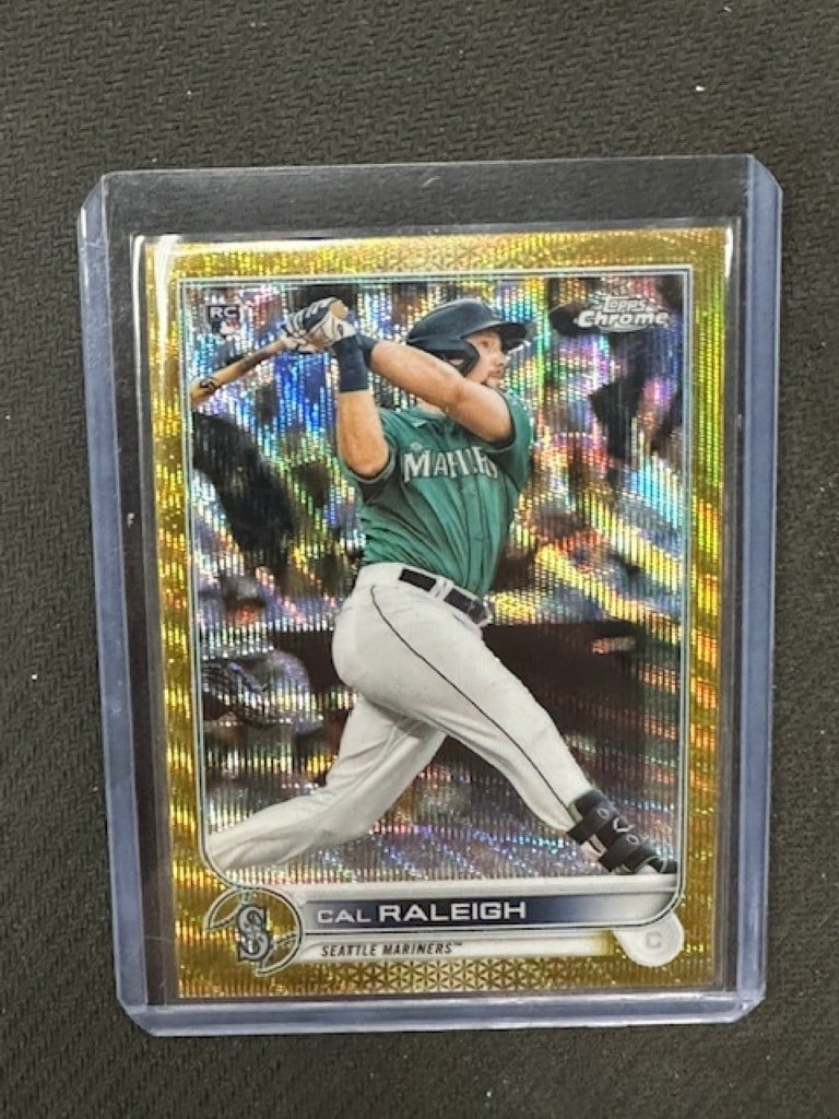 2022 Topps Chrome Cal Raleigh Gold Wave Refractor Mariners Rookie Card 149 (1 of 2)