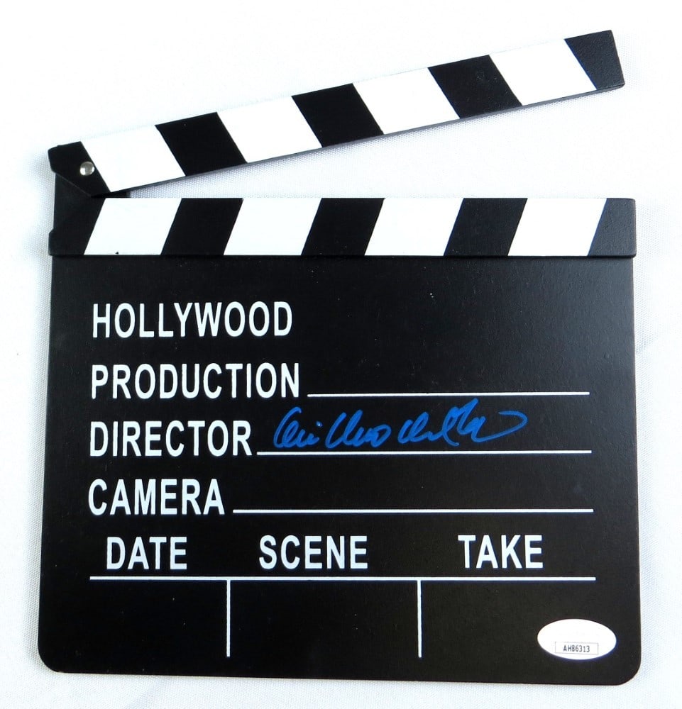 Guillermo del Toro Signed Mini Movie Clapper JSA Authenticated: Guillermo del Toro Signed Mini Movie Clapper JSA Authenticated This mini movie clapper is a unique collectible signed by acclaimed director Guillermo del Toro. The autograph has been authenticated by 