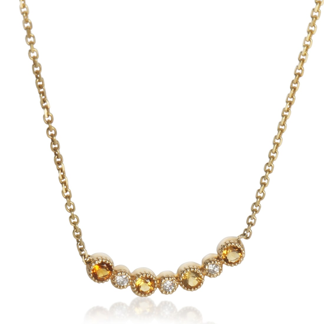 14K Yellow Gold Citrine Diamond Pendant Unisex Jewelry (1 of 3)