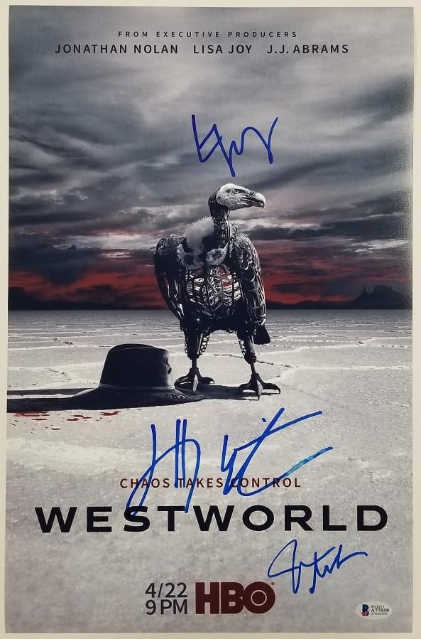 11x17 WESTWORLD Photo Signed by Three Cast Including James Marsden BAS COA (1 of 2)