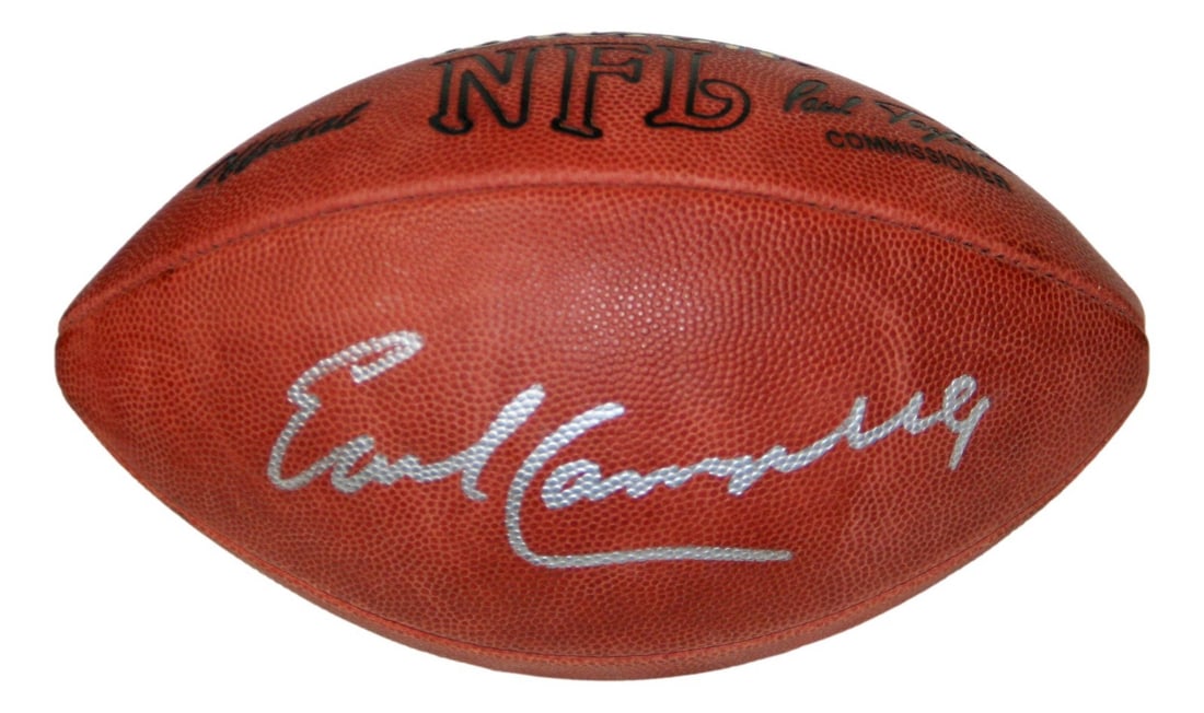 Earl Campbell Autographed NFL Leather Football Houston Oilers JSA: Earl Campbell Autographed NFL Leather Football Houston Oilers JSA This official NFL leather game football is autographed by Hall of Famer Earl Campbell, a legendary player for the Houston Oilers. The 