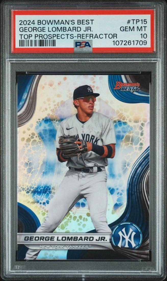 2024 Bowmans Best George Lombard Jr #TP15 Refractor PSA 10 Baseball Card (1 of 2)
