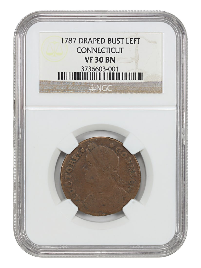 1787 Connecticut Copper NGC VF30 Draped Bust Left (1 of 4)