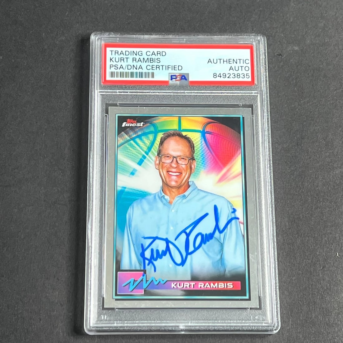 2021 Topps Finest Kurt Rambis Signed Card PSA Authenticated: 2021 Topps Finest Kurt Rambis Signed Card PSA Authenticated This 2021 Topps Finest #22 card features the autograph of Kurt Rambis, a notable figure in basketball history. The signature has been authen