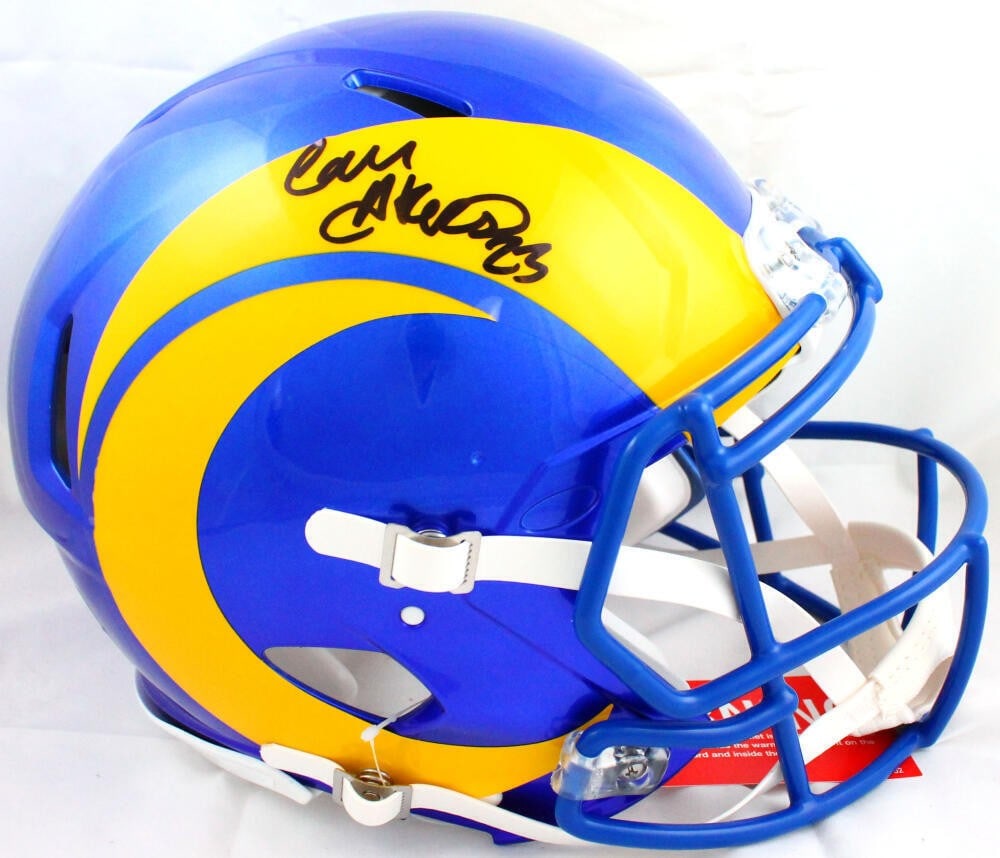 Cam Akers Signed LA Rams Speed Helmet Beckett Authenticated: Cam Akers Signed LA Rams Speed Helmet Beckett Authenticated This is an original Cam Akers autographed full-size 2020 Speed Authentic helmet featuring the iconic colors and design of the Los Angeles Ra
