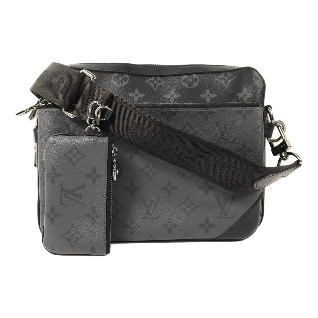 Louis Vuitton Trio Messenger Bag Monogram Eclipse Reverse Shoulder Style M69443: Louis Vuitton Trio Messenger Bag Monogram Eclipse Reverse Shoulder Style M69443 This Louis Vuitton Trio Messenger Shoulder Bag features the iconic Monogram Eclipse Reverse design. Crafted from durable