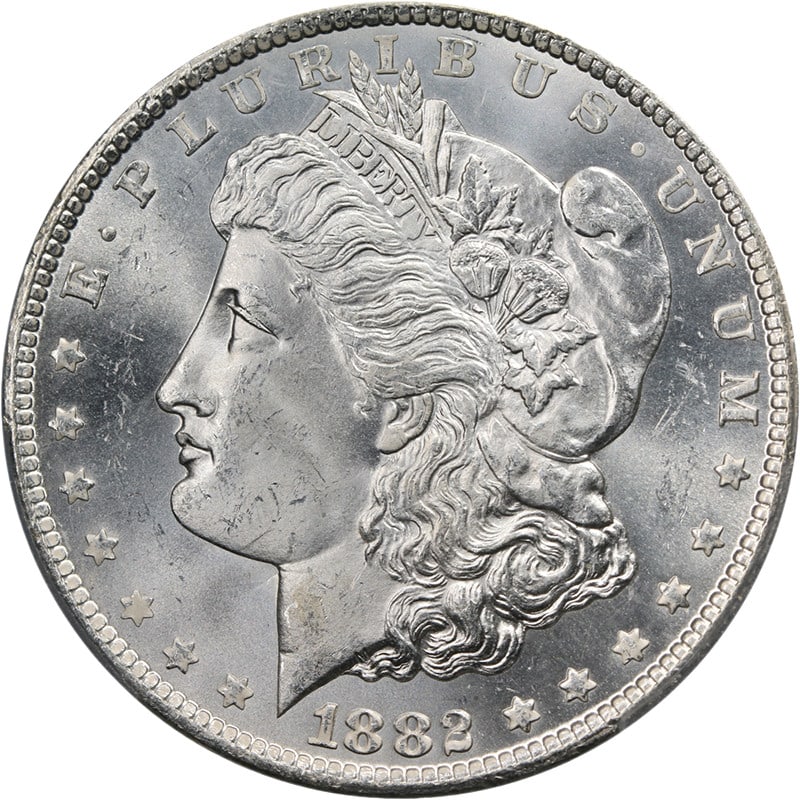 PCGS Unc Details 1882 CC Morgan Dollar (1 of 4)