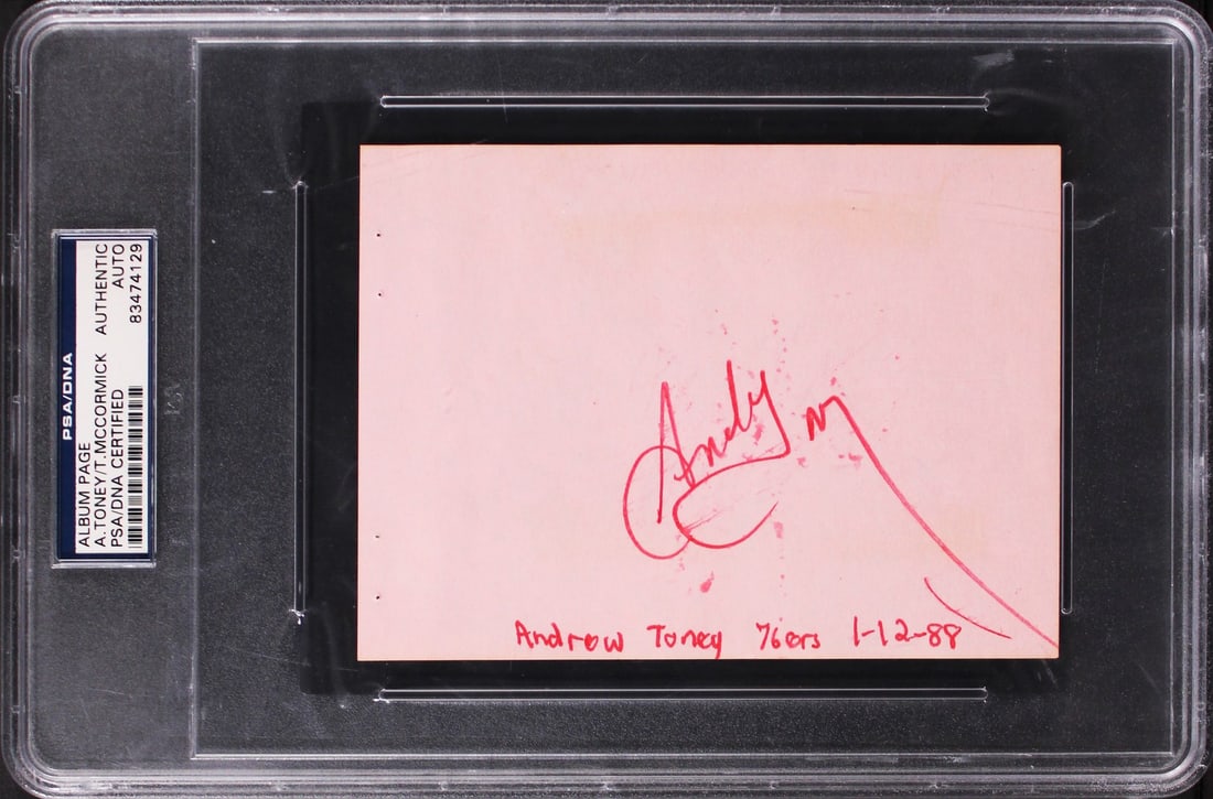 76ers Andrew Toney Tim McCormick Signed Album Page PSA/DNA Authentic (1 of 2)