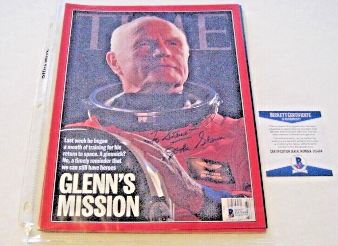Time Magazine Signed by John Glenn with Beckett COA (1 of 1)