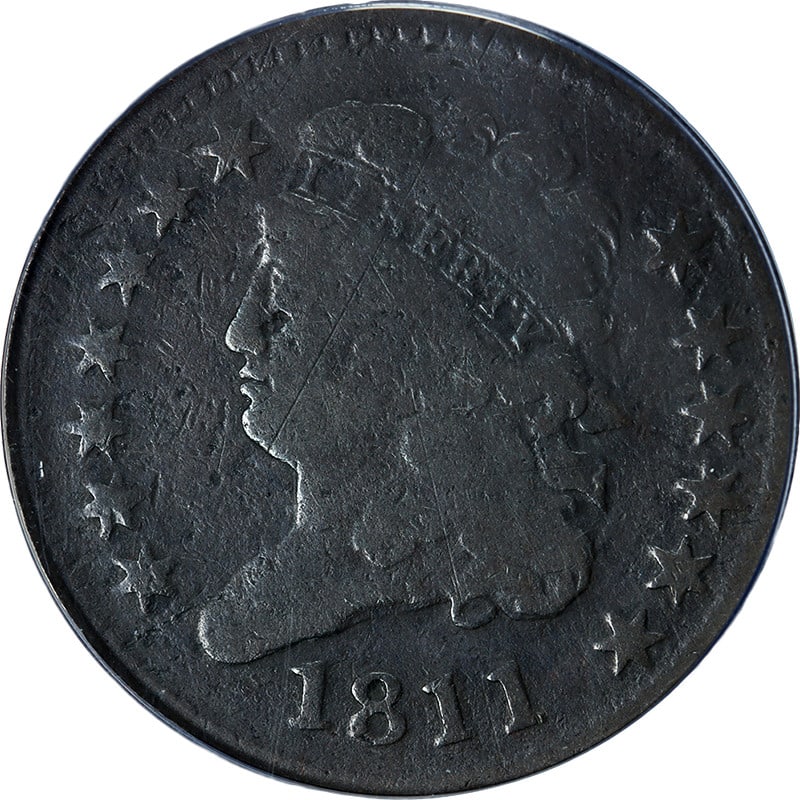 ANACS G6 Details 1811 Classic Head Half Cent C-2 R3 Key Date US Copper Coin: ANACS G6 Details 1811 Classic Head Half Cent C-2 R3 Key Date US Copper Coin This 1811 Classic Head Half Cent is graded by ANACS as Good 6 Details (G6) and features the C-2 R.3 variety. Struck in coppe